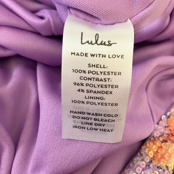 Lulus Irresistible Shine Lavender Floral Sequin Midi Dress Med. Coquette Fairy - Picture 9 of 10
